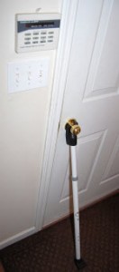 Door braces provide cheap but effective options for denying entry.