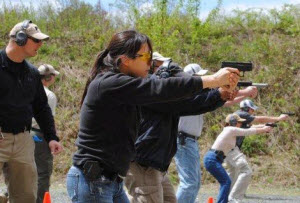 Coaching shooters during MDTS Combative Pistol Skills course.