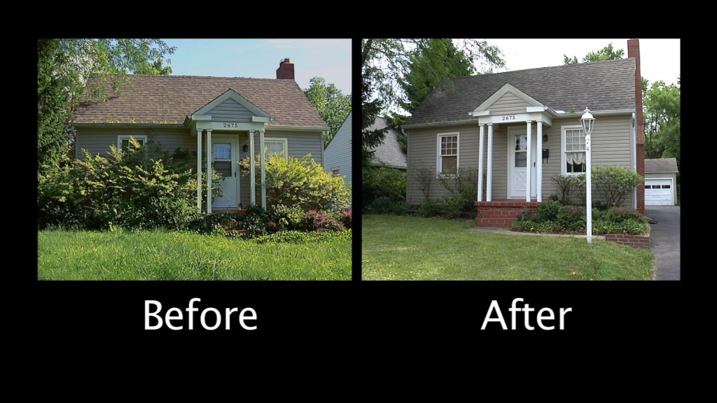Before and after home makeover image