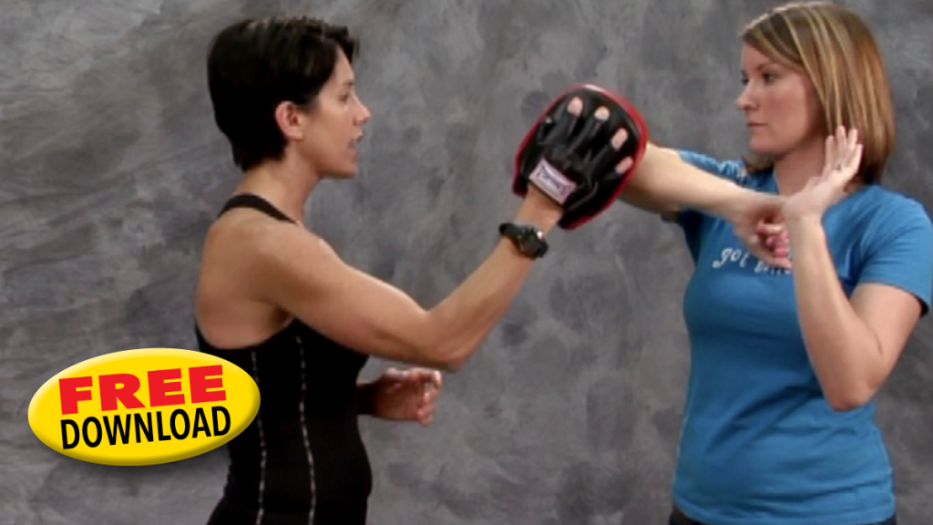 Women practicing self-defense