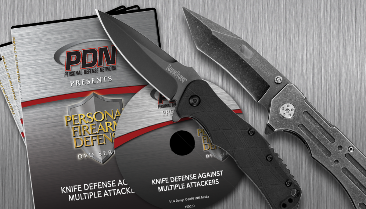 Defensive Knife Training 3-DVD Set w/ Two Kershaw Knives
