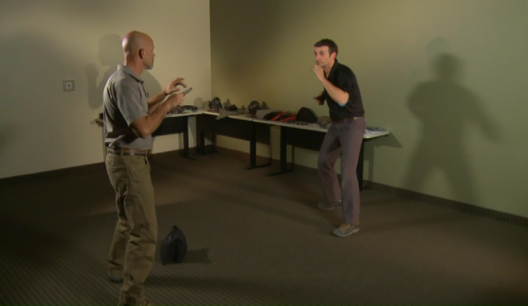 Men practicing hand to hand defense