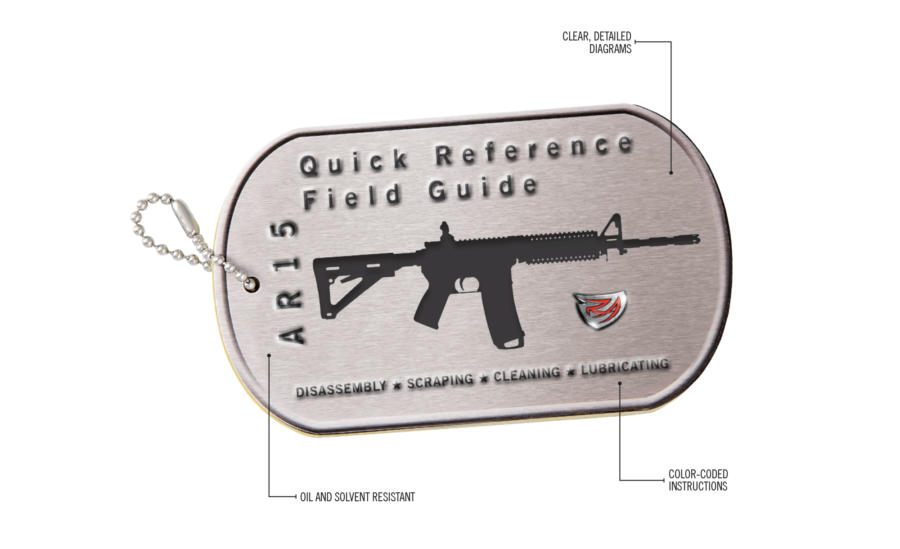 AR15 quick reference guide on a dog tag