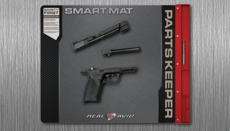 Pistol mat with dismantled gun