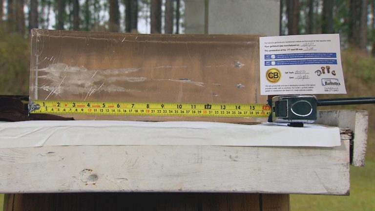 Tape measure across a broken piece of glass