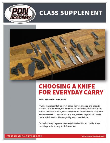 Class supplement about choosing a knife