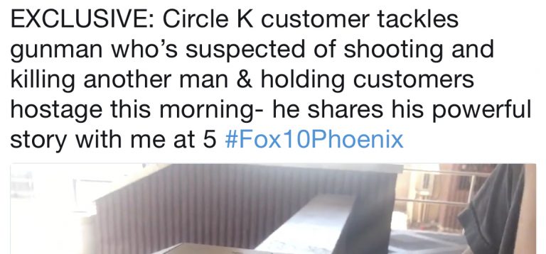 Byline about a customer tackling a gunman