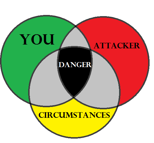 Venn diagram about the elements of danger