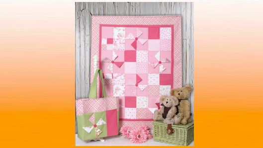 Pink quilt and bag