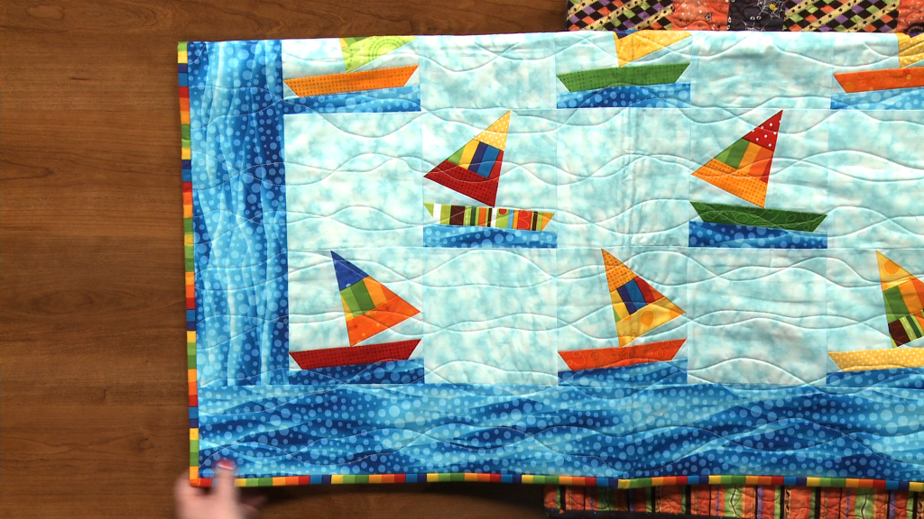 Blue sailboat quilt
