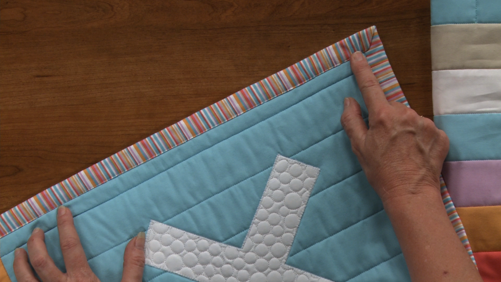 Colorful striped quilt border