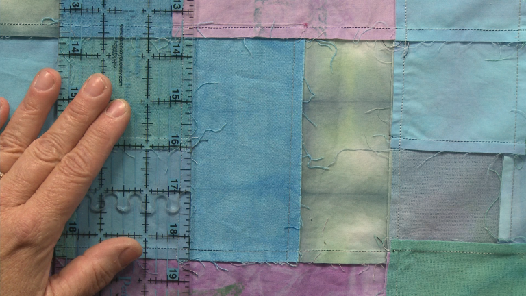 Using a quilting ruler