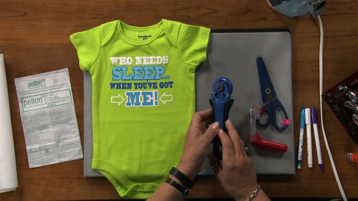 Baby onesie and quilting tools