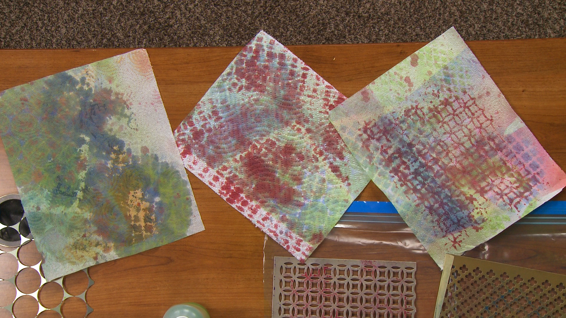 Colorful paper towel quilt