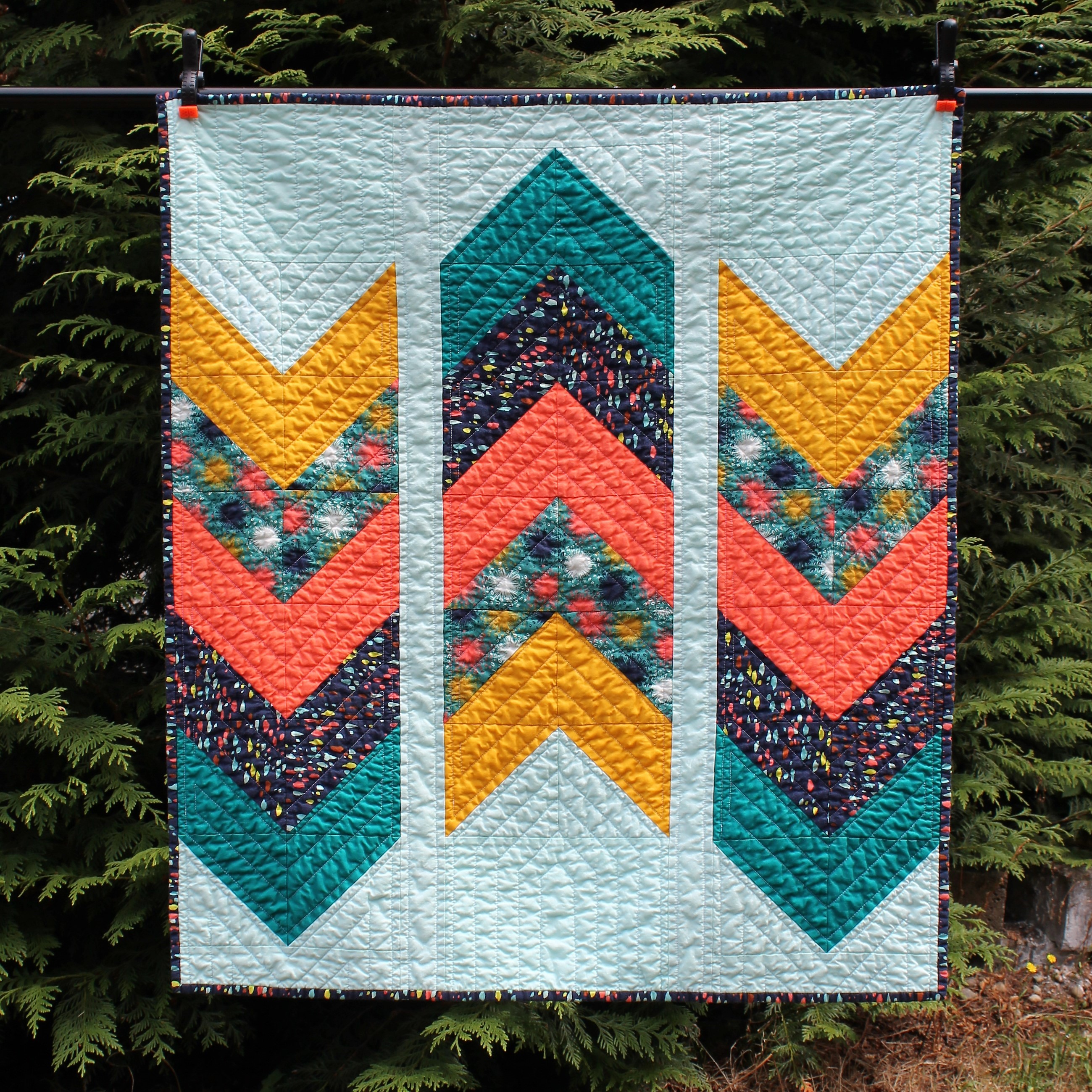 Completed arrows quilt