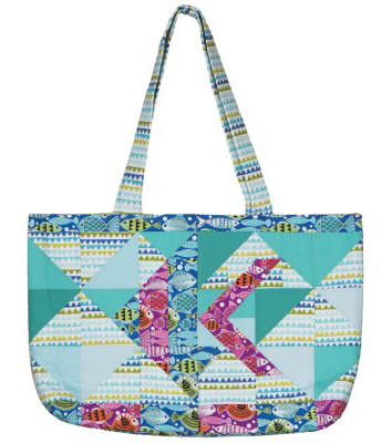 Quilted fish beach bag