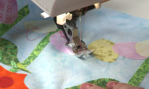 Sewing flower petals with a machine