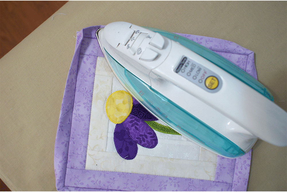 Ironing fabric coneflower