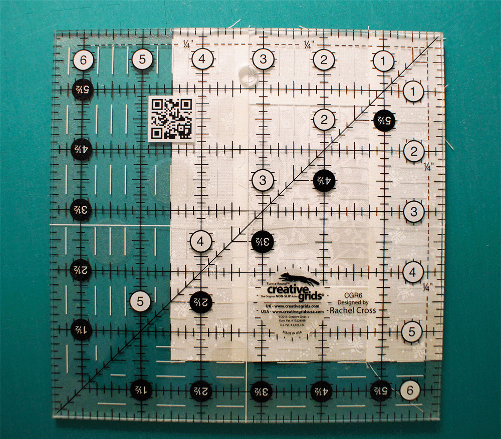 Measuring grid over fabric