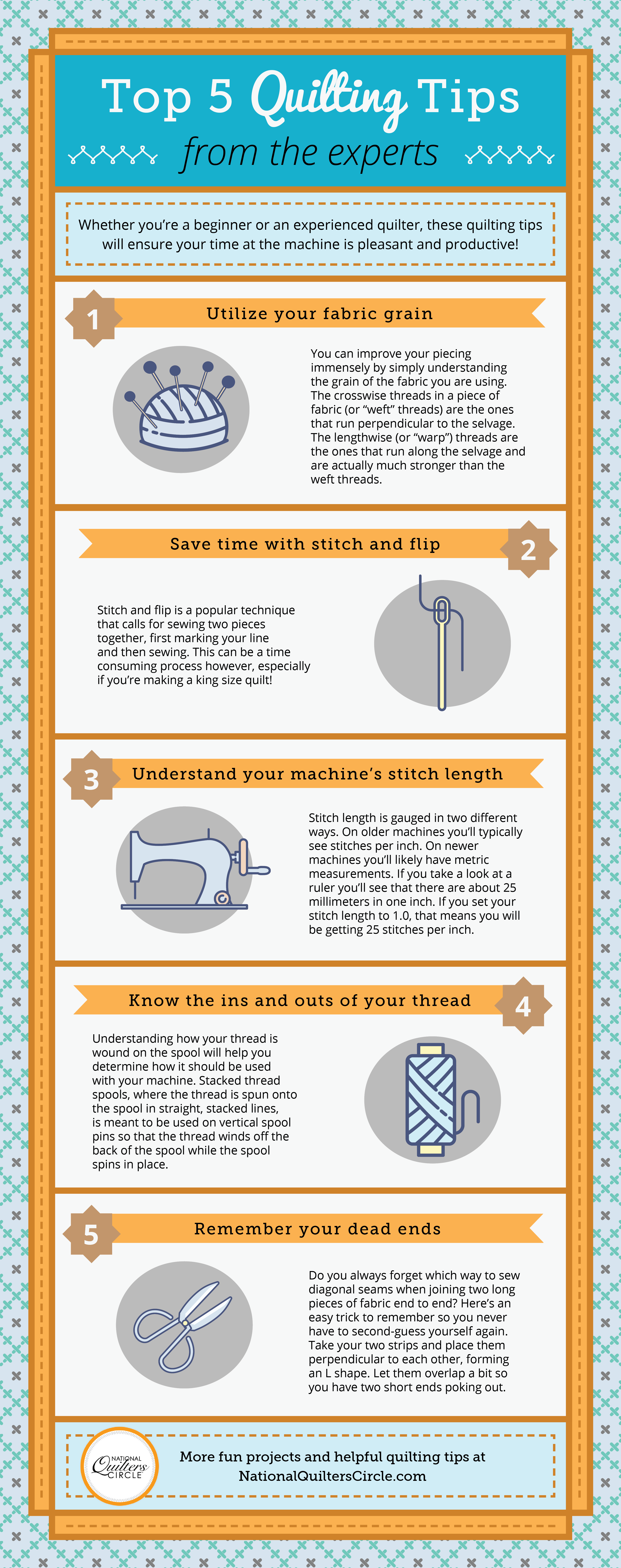 Quilting tips from experts infographic