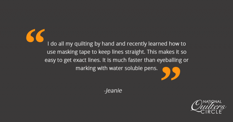 Quote about quilting from someone named Jeanie