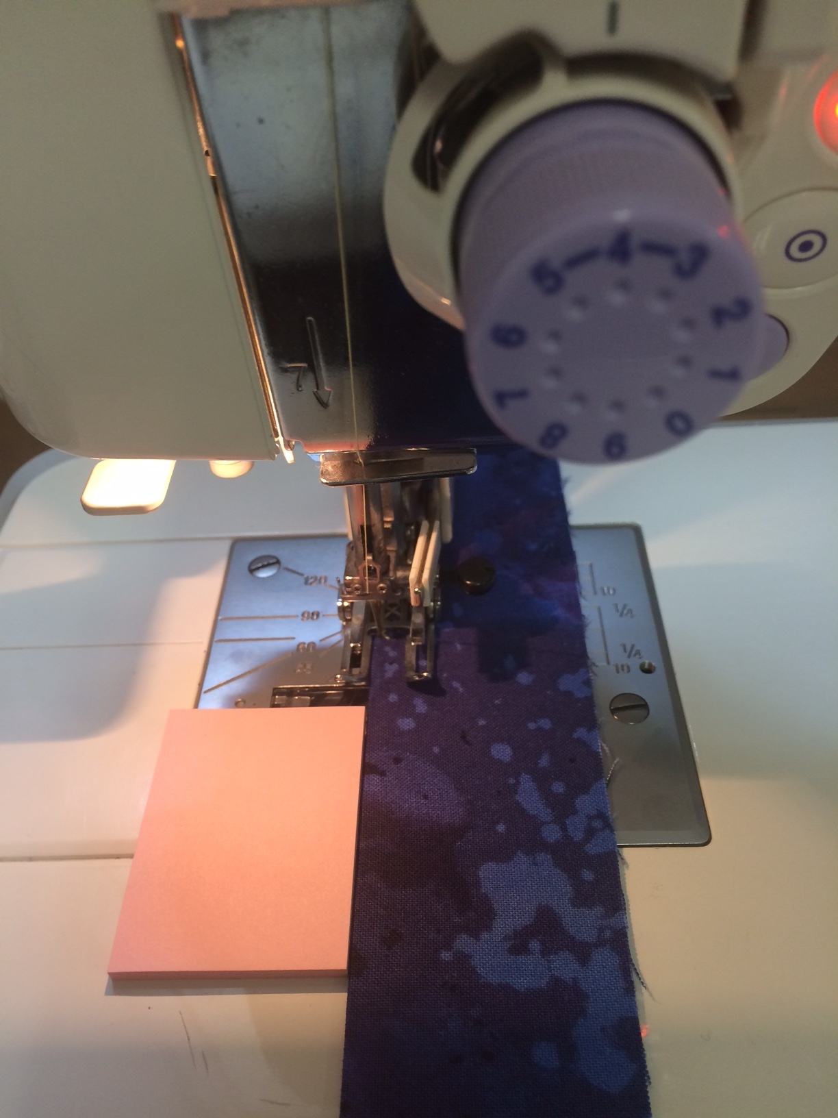 Fabric in a sewing machine