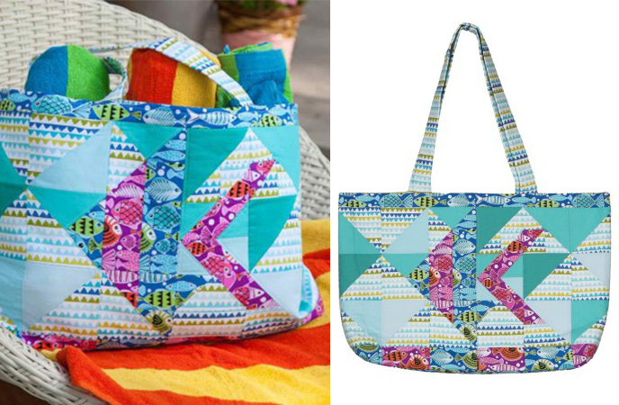 PDF Patchwork Tote Bag PATTERN Large Quilted Tote Mary 