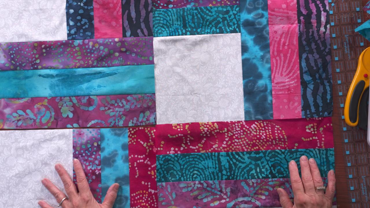 Free motion quilting with corners
