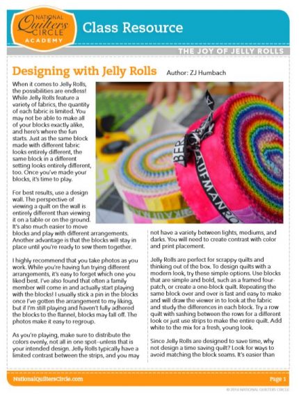 Designing with Jelly Rolls Resource