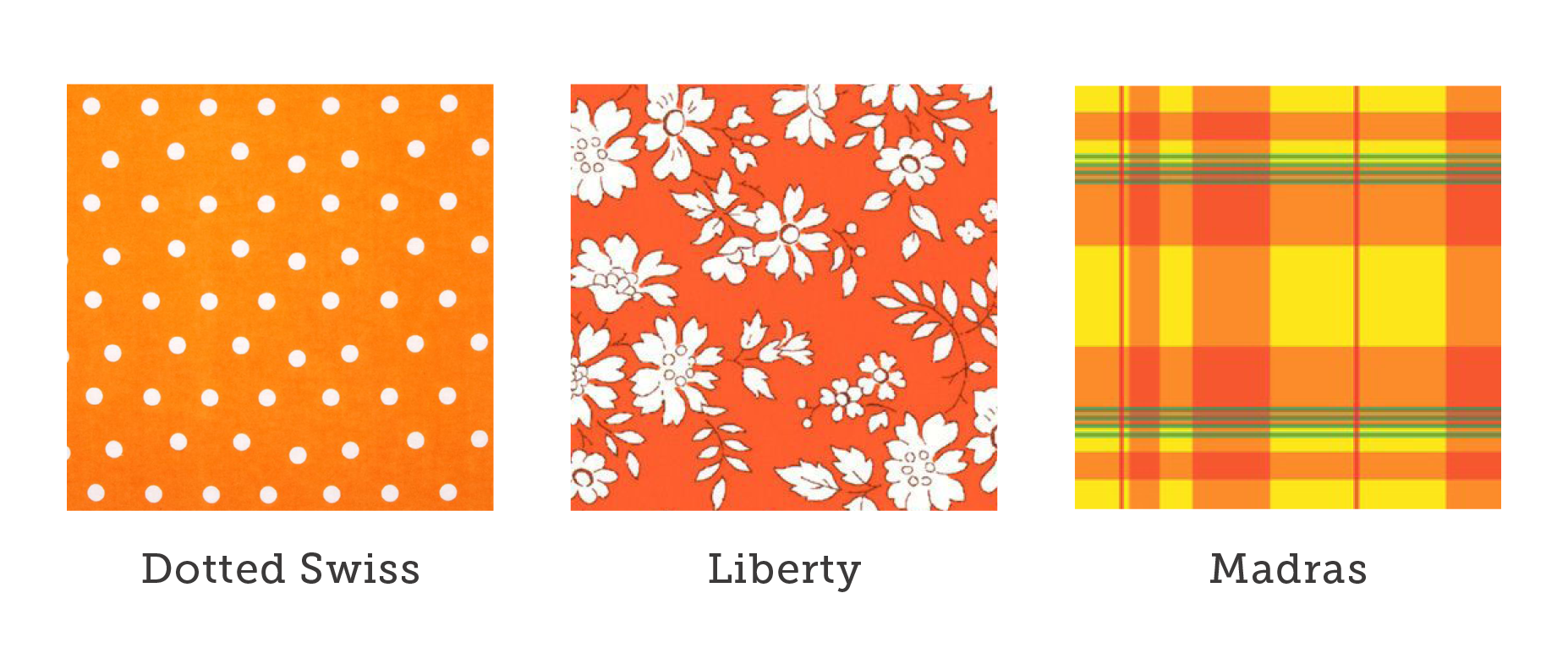 Dotted swiss, liberty and madras quilting patterns