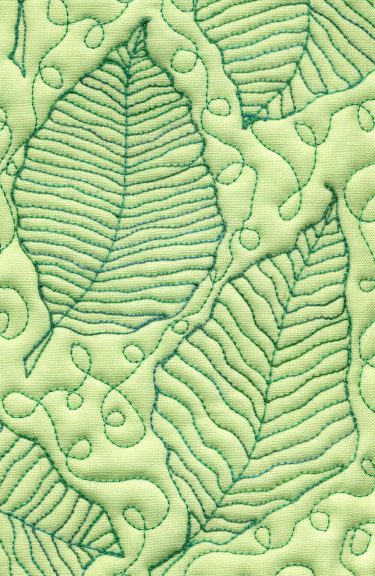 Free motion leaf quilting