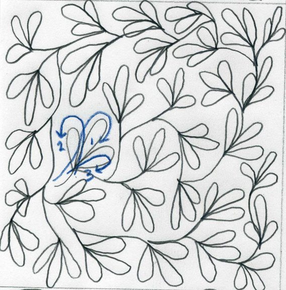 Drawing a leaf and vine pattern