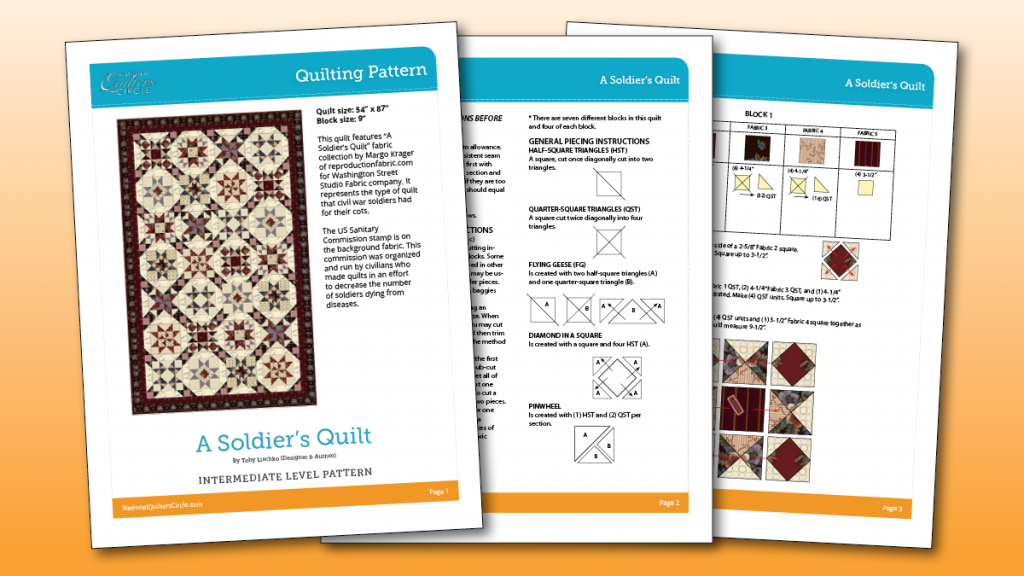 A Soldier's Quilt Quilting Pattern