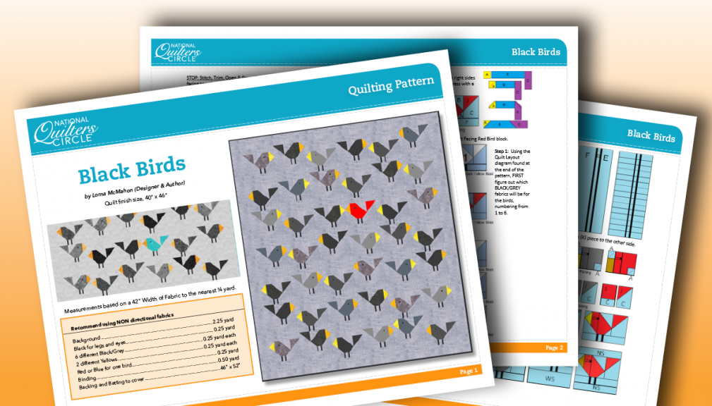 Black Birds Quilt Pattern