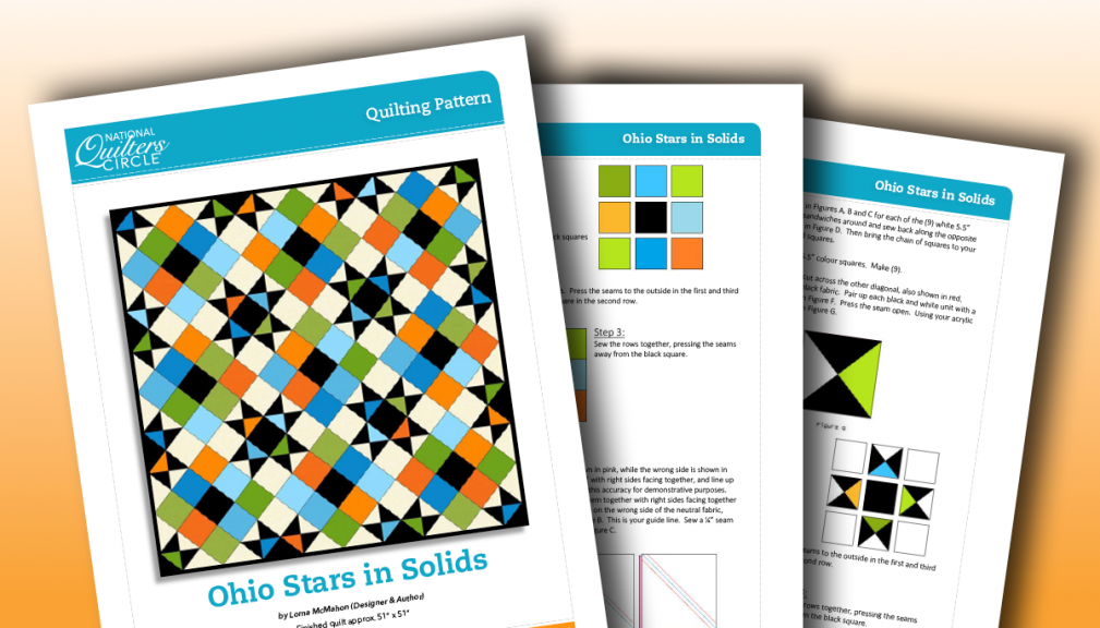 Ohio Stars in Solids Quilting Pattern