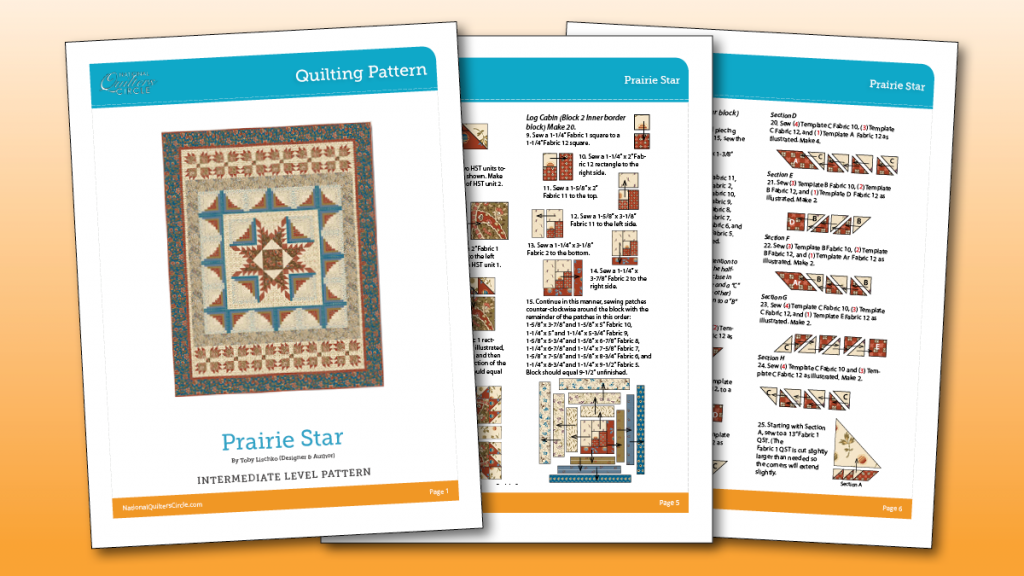Prairie star quilting pattern