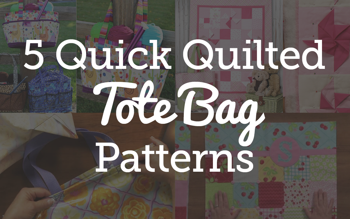 Quilted tote bag pattern text