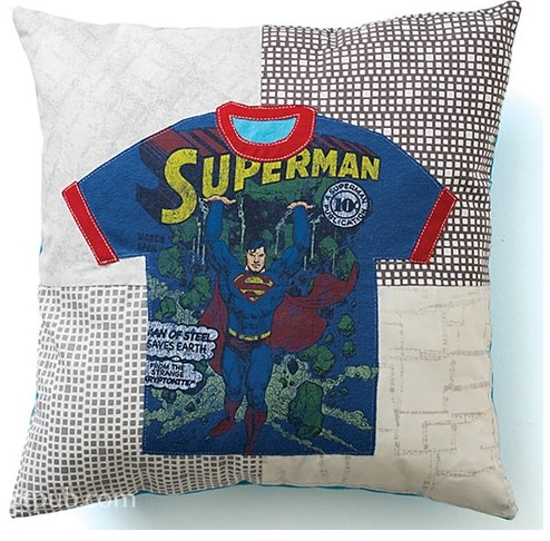 Superman t-shirt pillow