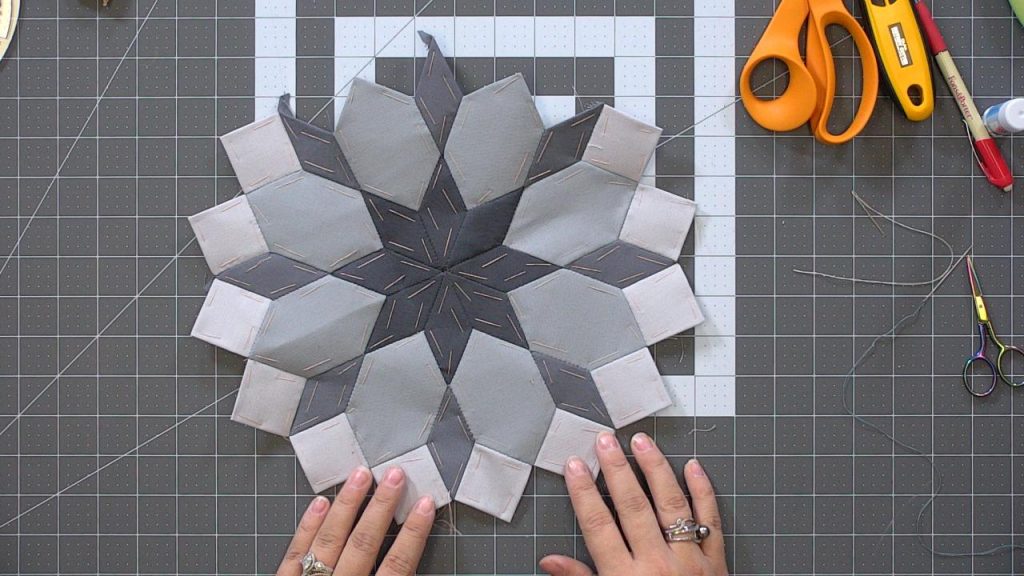 Diamond shape paper piecing