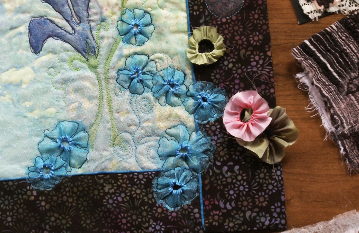 Wire flower quilt technique