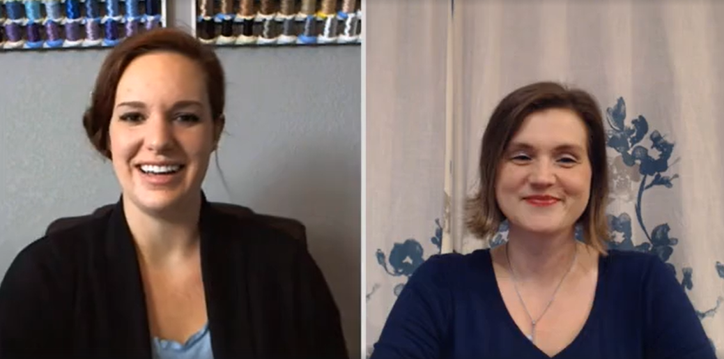 Screenshot of 2 women talking on webcams