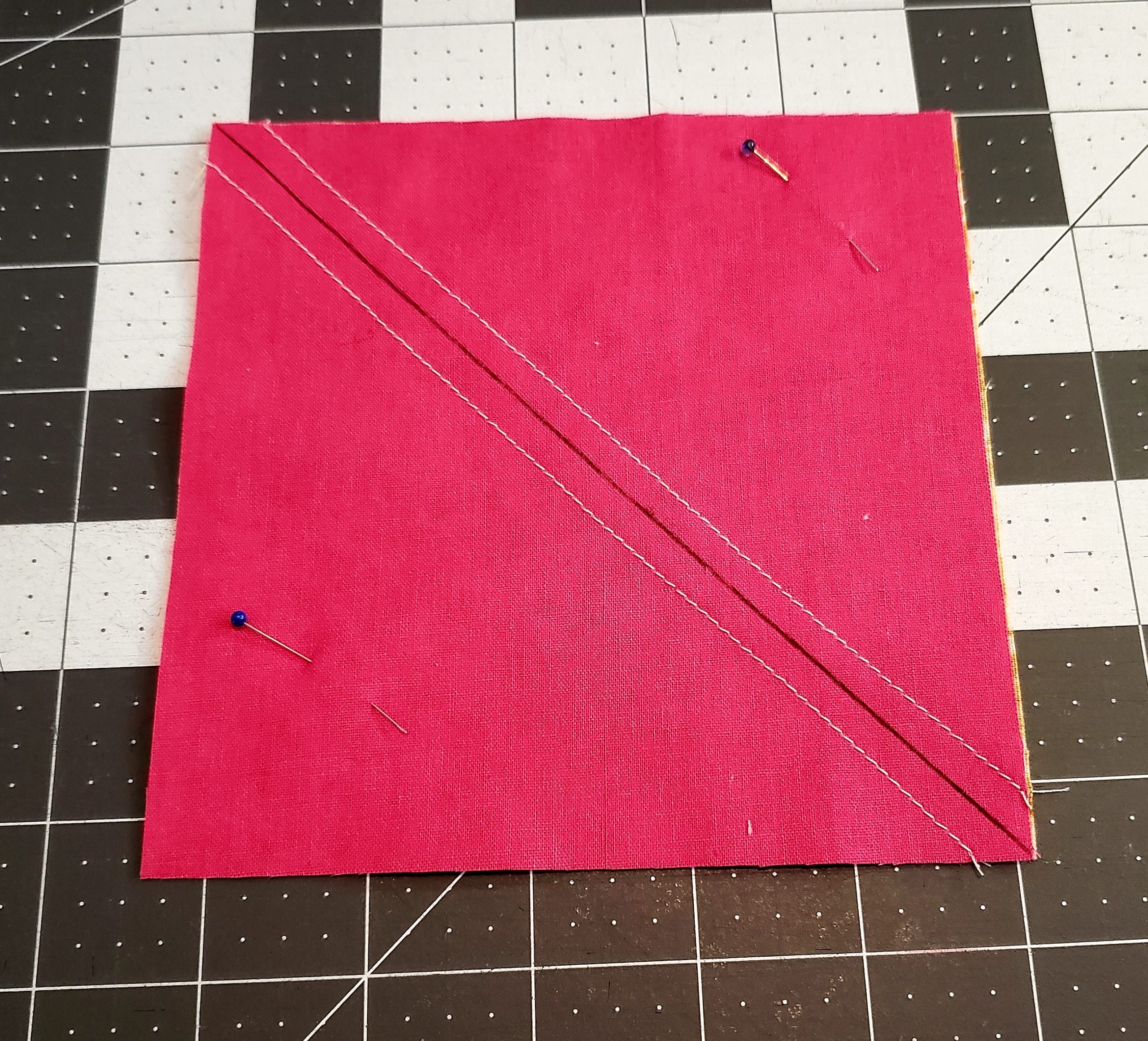diagonal cut across a square