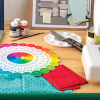 Color wheel, fabric and a sewing machine