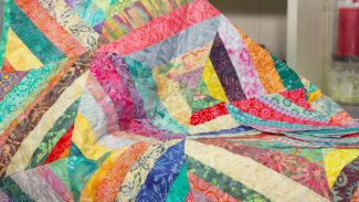 Colorful string quilt block