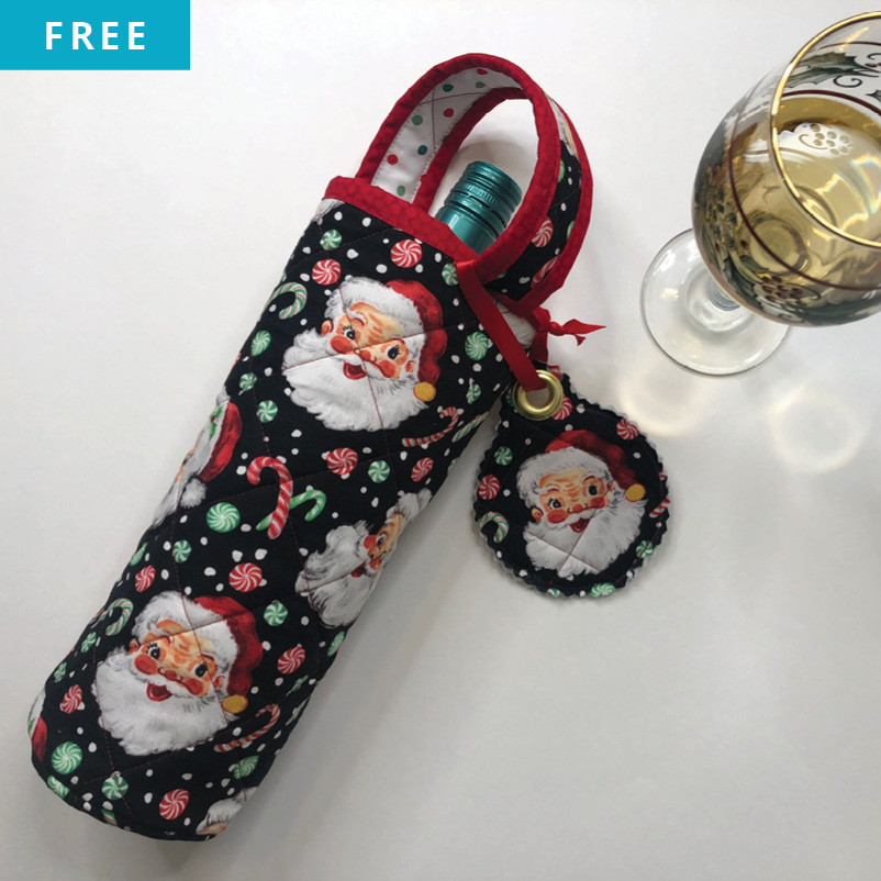 Free Quilt Pattern - Christmas Toast Wine Carrier