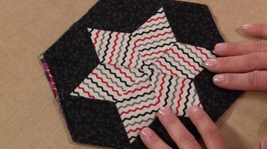 Striped fabric star quilt design