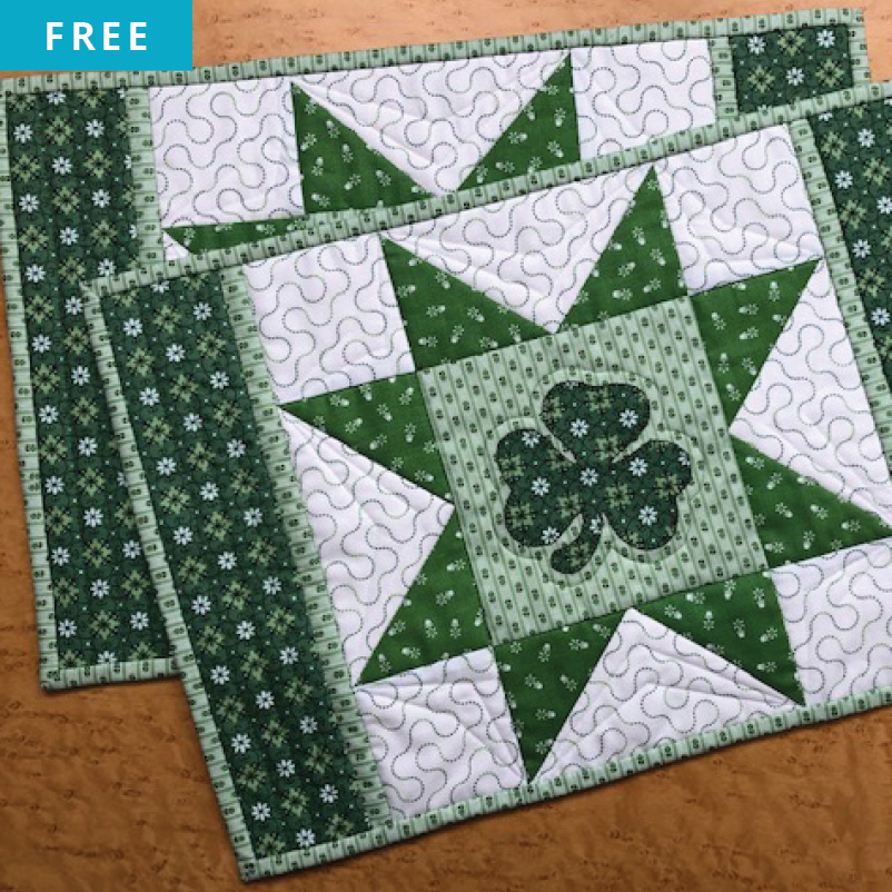 Free Quilt Pattern - Shamrock Star Placemat