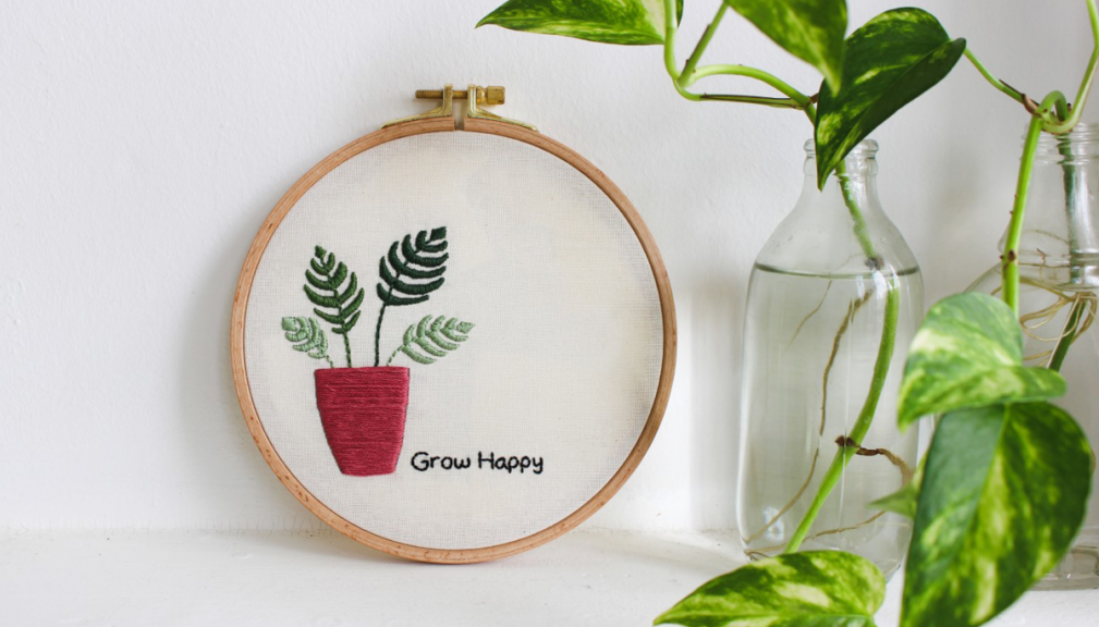 Embroidered plant
