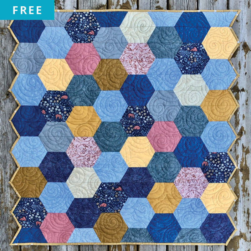 Free Quilt Pattern - Happy Half Hexagon Quilt