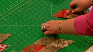 Making a quilt from strips of fabric